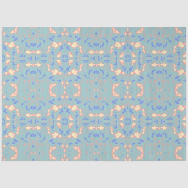 Papier de soie délicat vert or bleu citron (Recto)