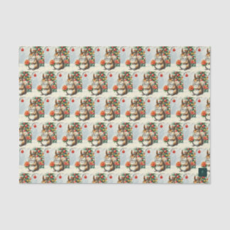 Papier de soie écureuil de Noël vintage