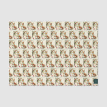 Papier de soie écureuil de Noël vintage