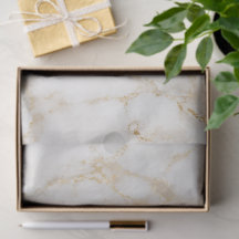 Papier de soie élégant en marbre blanc et or