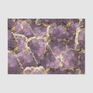 Papier de soie en collage de cristal d'or violet