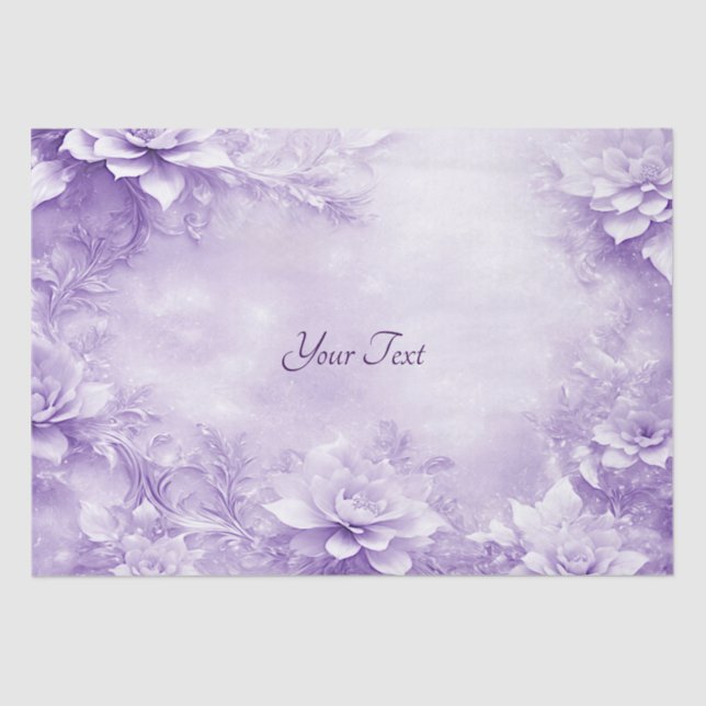 Papier de soie Fleurs blanches violettes (Recto)