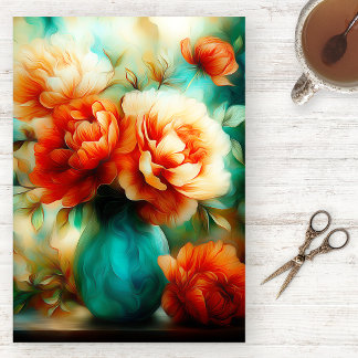 Papier de soie floral aquarelle vibrant