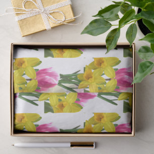 Papier de soie floral de printemps jonquilles et t