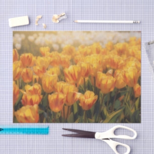 Papier de soie floral Fleur Tulipes Jaunes Art
