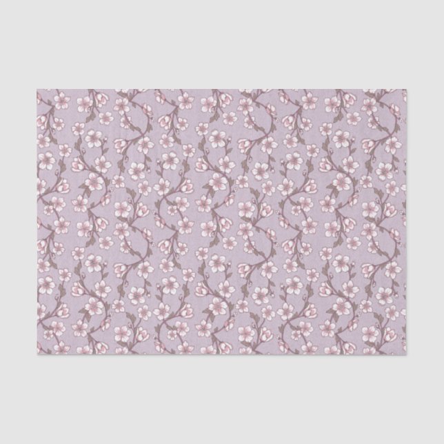 Papier de soie floral lavande – Emballage cadeau é (Recto)