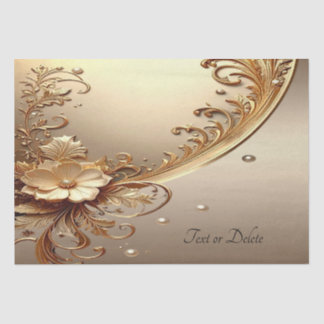 Papier de soie floral orné doré