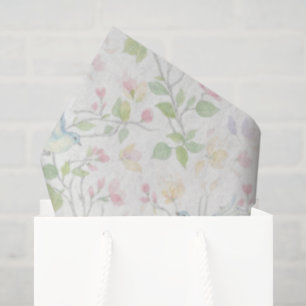 Papier de soie floral personnalisé avec oiseau pri