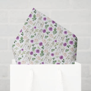 Papier de soie floral pourthèque rustique violet