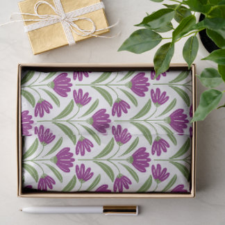 Papier de soie floral rétro violet | Botanique vin