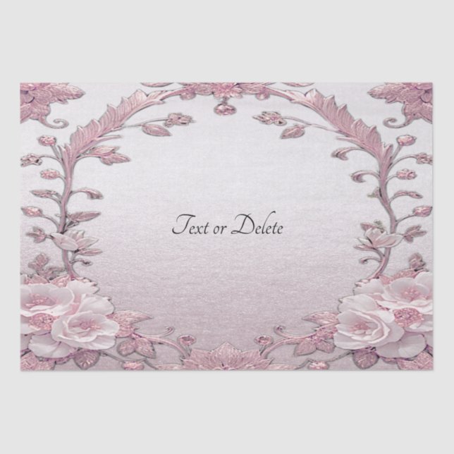 Papier de soie floral rose unique (Recto)