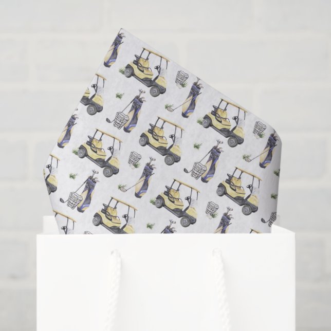Papier de soie golf, découpage golfeur (Sac cadeau)