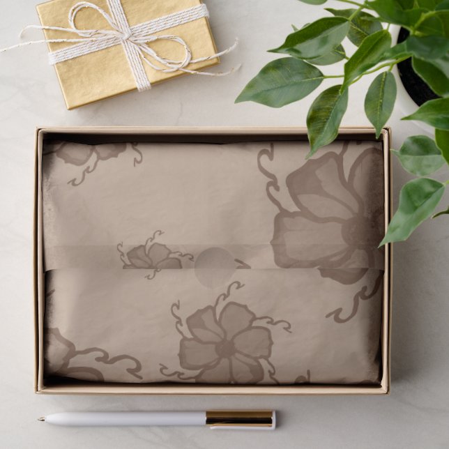 Papier de soie monochrome FTF dans des tons terre (Cadeau)