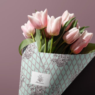 Papier de soie panier floral aqua