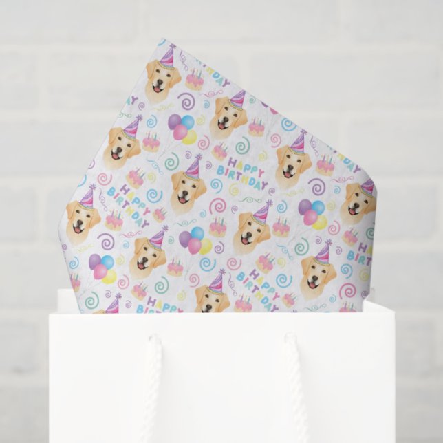 Papier de soie pour anniversaire Labrador Retrieve (Sac cadeau)
