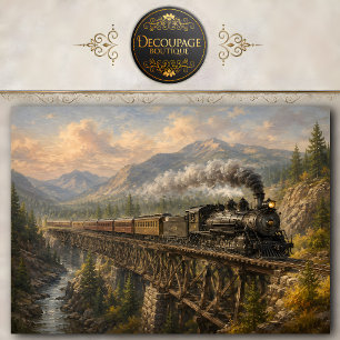 Papier de soie pour découpage Pont de chemin de fe