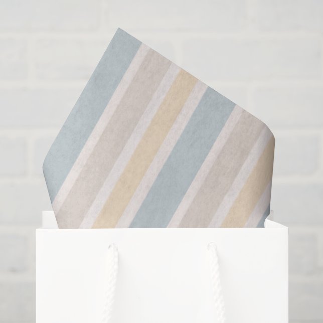 Papier de soie rayé côtier des Hamptons (Sac cadeau)