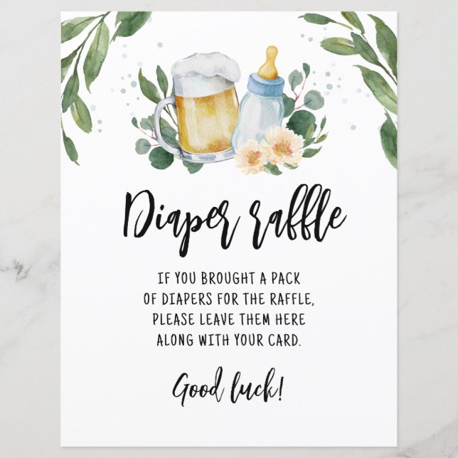 Papier Déchet Raffle signe Jeu Baby Is Brewing Greenery (Devant)