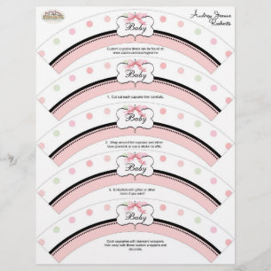 Papier Décor baby shower Cupcake - French Bow Dot Swirl