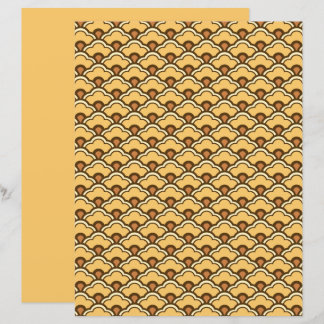 Papier Décor Chinois, Or de moutarde et Brown