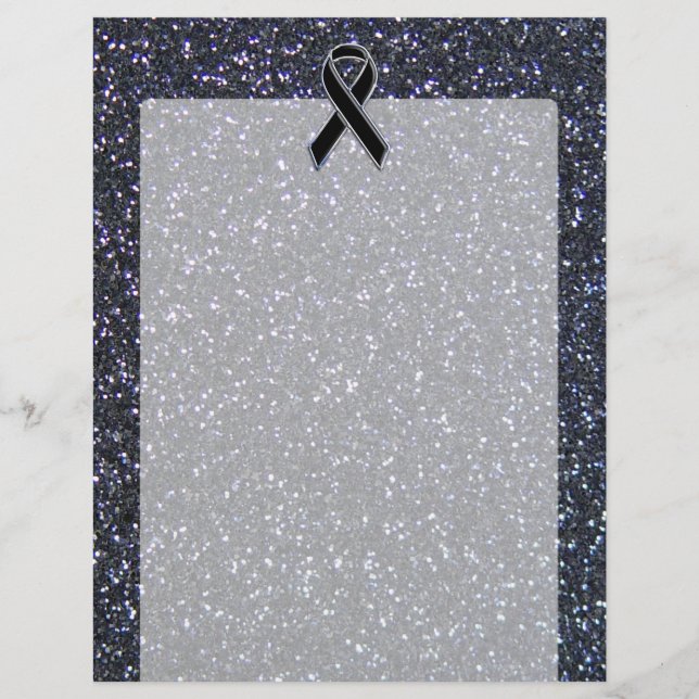 Papier Décor d'accent de sensibilisation au ruban noir (Devant)