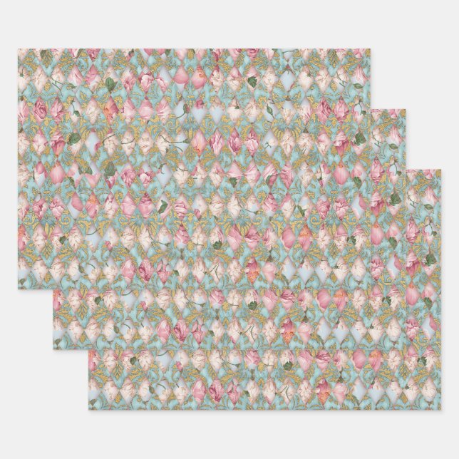 PAPIER DÉCORATIF DE DÉCOUPAGE FLORALE CONTEMPORAIN (Lot)