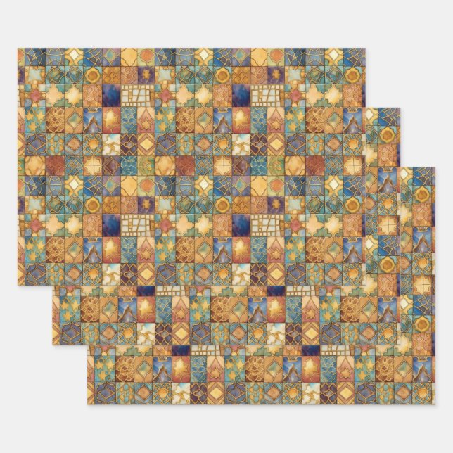 PAPIER DÉCORATIF DE DÉCOUPAGE GÉOMÉTRIQUE EXOTIQUE (Lot)