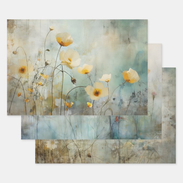 PAPIER DÉCORATIF MEADOW FLEUR SAUVAGE DÉCOUPAGE (Lot)