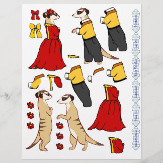 Papier Découpage 3D - Amoureux des suricates