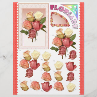 Papier Découpage 3D - Floriade - bouquet Rose