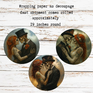 Papier découpage pour couple de mariés squelettes 