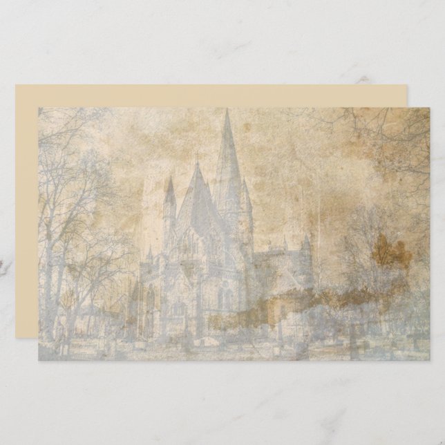 papier découpage vintage vieux château (Devant / Derrière)