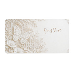 Papier découpé élégant papillon avec cadre floral