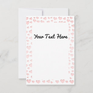 Papier découpé en forme de coeur rose Carte de rem