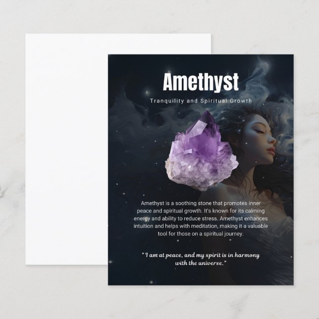 Papier Découvrez la magie des cristaux : Significations,  (Devant / Derrière)