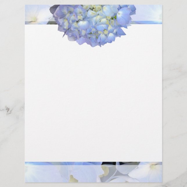 Papier d'écriture floral bleu clair (Devant)
