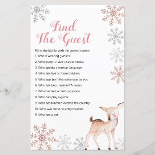 Papier Deer Winter Snowflakes Trouvez le jeu invité