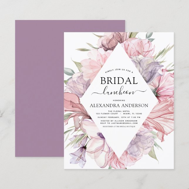 Papier Déjeuner de Fête des mariées de Boho Dusty Purple  (Devant / Derrière)