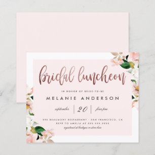 Papier Déjeuner de mariée en or Rose Floral Budget