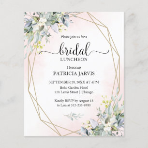 Papier Déjeuner nuptial Eucalyptus Invitation budgétaire