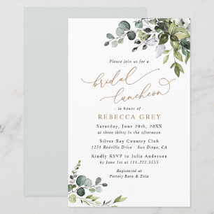 Papier Déjeuner nuptiale d'or Budget Green Invitation