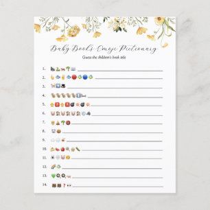Papier Delicy Yellow Fleur sauvage Livres bébé Emoji Jeu