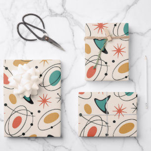 Papier d'emballage à motif en étoile éclatée de st