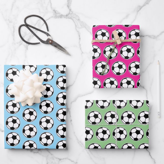 Papier d'emballage à thème football pour anniversa (Recto)
