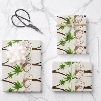 Papier d'emballage Arbre de Coco Tropical