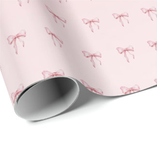 Papier d'emballage cadeau à motif de ruban rose