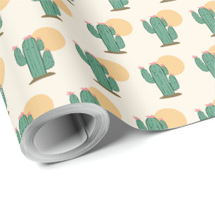Papier d'emballage cadeau à thème cactus