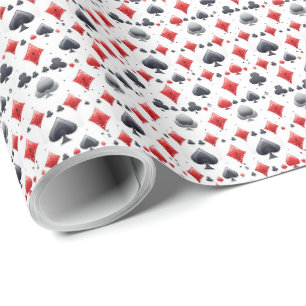 Papier d'emballage cadeau à thème carte à jouer de