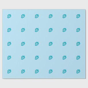 Papier d'emballage cadeau bleu élégant personnalis