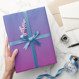 Papier d'emballage cadeau bleu violet rose ombre